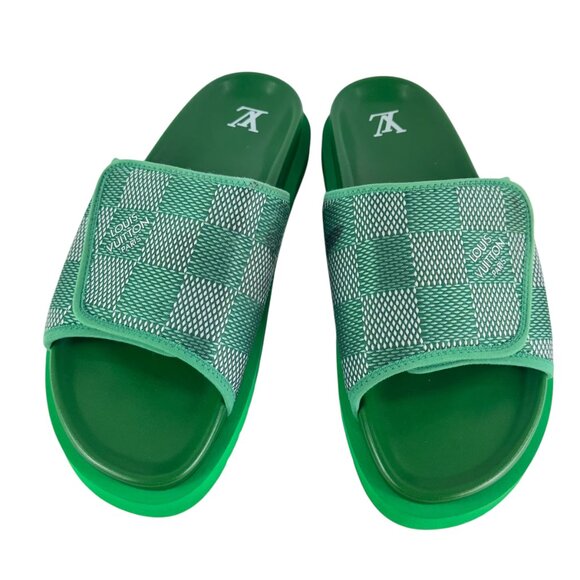 LOUIS VUITTON Miami Mule 1ACR2W Green Mens Sandals Marked as 10 - 11US - Picture 3 of 11